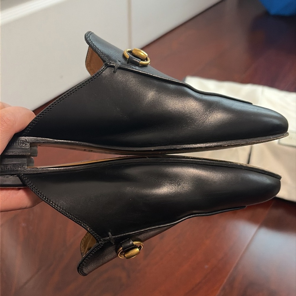 Gucci black flat mules gold hardware size 7.5 - Picture 12 of 12